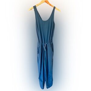 Patagonia Sleeveless Blue Jumpsuit with Drawstring Waist